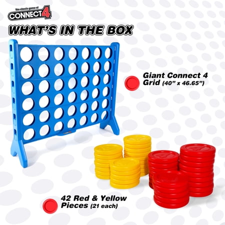 Giant Connect 4 Outdoor Lawn Game, Molded, 4FT