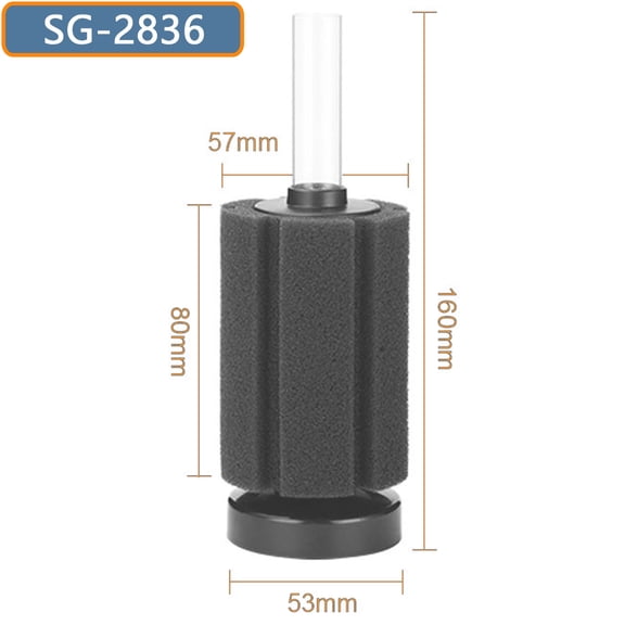 HIBIBUD Self-Sinking Sponge Filter for 30-75 Gallon Aquarium, Air Powered Foam Filter for Freshwater & Saltwater Tanks, Betta & Shrimp Safe