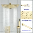 thumbnail image 5 of Kichae 10"Rain Shower Head with Handheld Wall Mount Gold Shower System High Pressure Balance Valve, 5 of 6