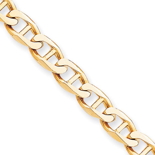 10K Yellow Gold 9mm Hand-Polished Anchor Link Bracelet