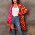 thumbnail image 5 of Fesfesfes Cardigan for Women New Long Sleeved Sweater Knitted Cardigan Coat Medium Long Coat, 5 of 9