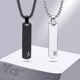 thumbnail image 2 of Vnox-Collar de barra inicial para hombres, colgante de barra Vertical geométrica gruesa con letras de A-Z, Collar Simple informal, regalo para él, 2 of 4