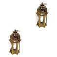 thumbnail image 3 of Maytalsory Vintage Style Candle Lantern Lamp Wind Decor Party Gifts Light Home Desk Gold transparent 2Set, 3 of 6