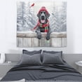 thumbnail image 3 of Playful Great Dane Welcomes Winter Snowy Day with Cardinal Bird Tapestry Danes Dog Lover Gifts Wall Hanging Backdrop Home Decor - 2017, 3 of 5