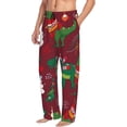 thumbnail image 2 of Sigee Dinosaur Christmas Happy New Year Print Men's Pajama Pants - Soft Lounge Sleep Bottoms with Elastic Waistband and Pockets-Small, 2 of 9