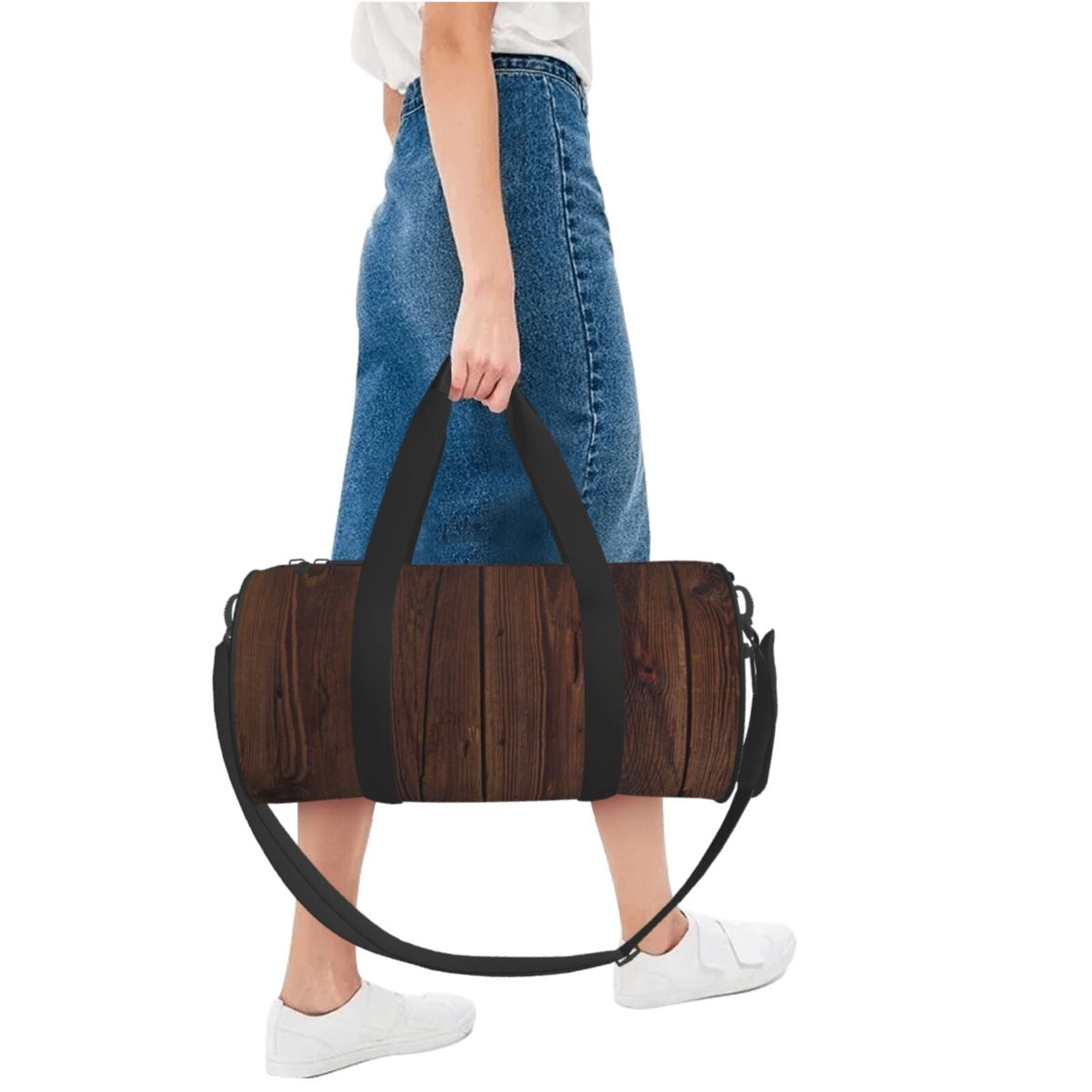 Defioc Vintage Wood for Travel Duffle Bag,Weekender Bag Carry On Tote Bags Hospital Bag Large Capacity Sport Gym Bag for Men Women Fit for Trave, Gym,Weekend