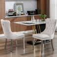 thumbnail image 4 of Tufted Dining Chairs with Velvet Upholstery and Chrome Legs for Casual Dining Set of 2, 4 of 6