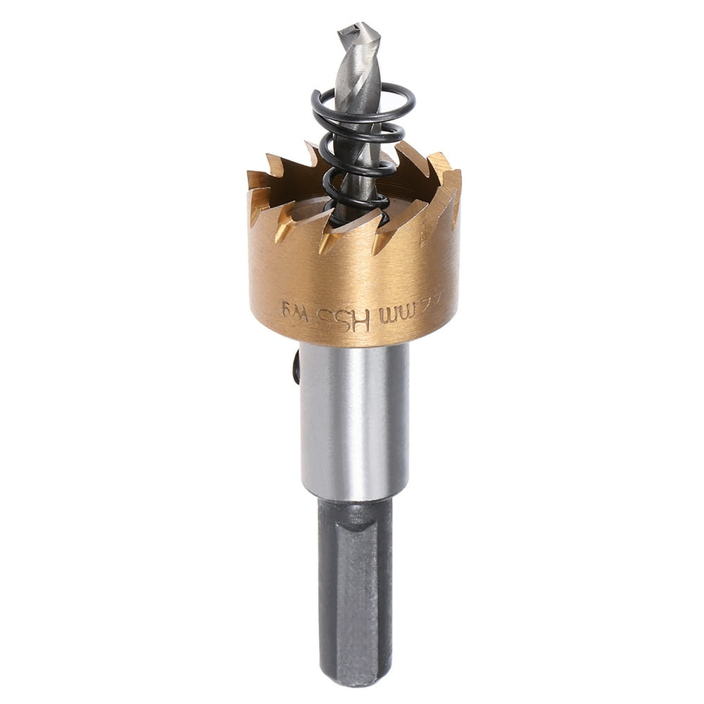 Uxcell 22mm HSS Hole Saw Drill Bit Titanium Plated for Stainless Steel