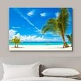 thumbnail image 3 of wall26 Canvas Print Wall Art Tropical Island Teal Ocean Beach Shore Nature Wilderness Photography Realism Rustic Scenic Landscape Zen Colorful for Living Room, Bedroom, Office - 32x48 inches, 3 of 5