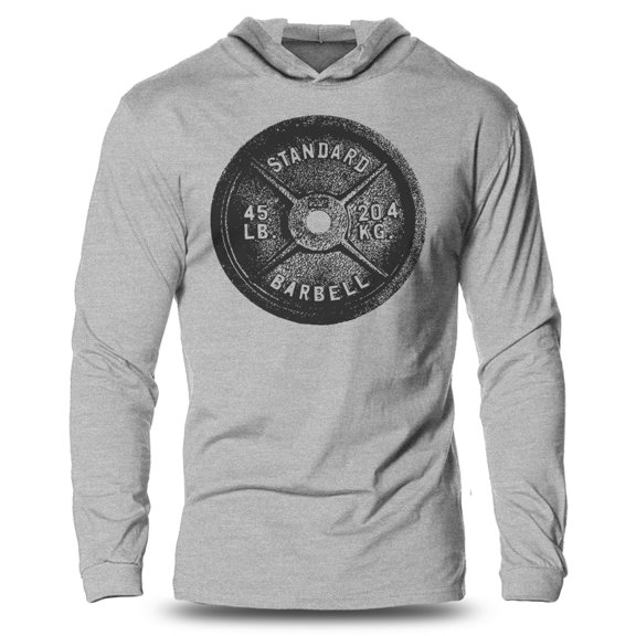 GYMISH Squat Bench Deadlift Lightweight Long Sleeve Hooded T-Shirt for Men – Athletic Gym Hoodie, Bodybuilding & Powerlifting Shirt