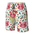 thumbnail image 4 of Cauagu Christmas Cute Pigs Print Men's Swim Trunks,Hawaiian Bathing Suit Swimsuits Beach Shorts with Pockets for Men Quick Dry Swimming Board Shorts-X-Large, 4 of 6