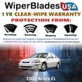 thumbnail image 2 of 2003 Acura EL Beam Wiper Blades Wipers w/1yr Warranty (Set of 2) (WiperBladesUSA), 2 of 5
