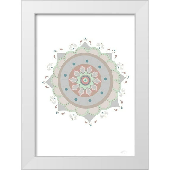 Artographie Studio 14x18 White Modern Wood Framed Museum Art Print Titled - Mandala Fiesta