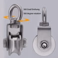 thumbnail image 5 of Detachable Pulley Wheel, 360 Degree Rotation Heavy Duty Stainless Steel for Wire Rope Traction, Indoor Outdoor Use, Super-Silent Operation with Duplex Bearing, 500kg Load Limit, 5 of 5