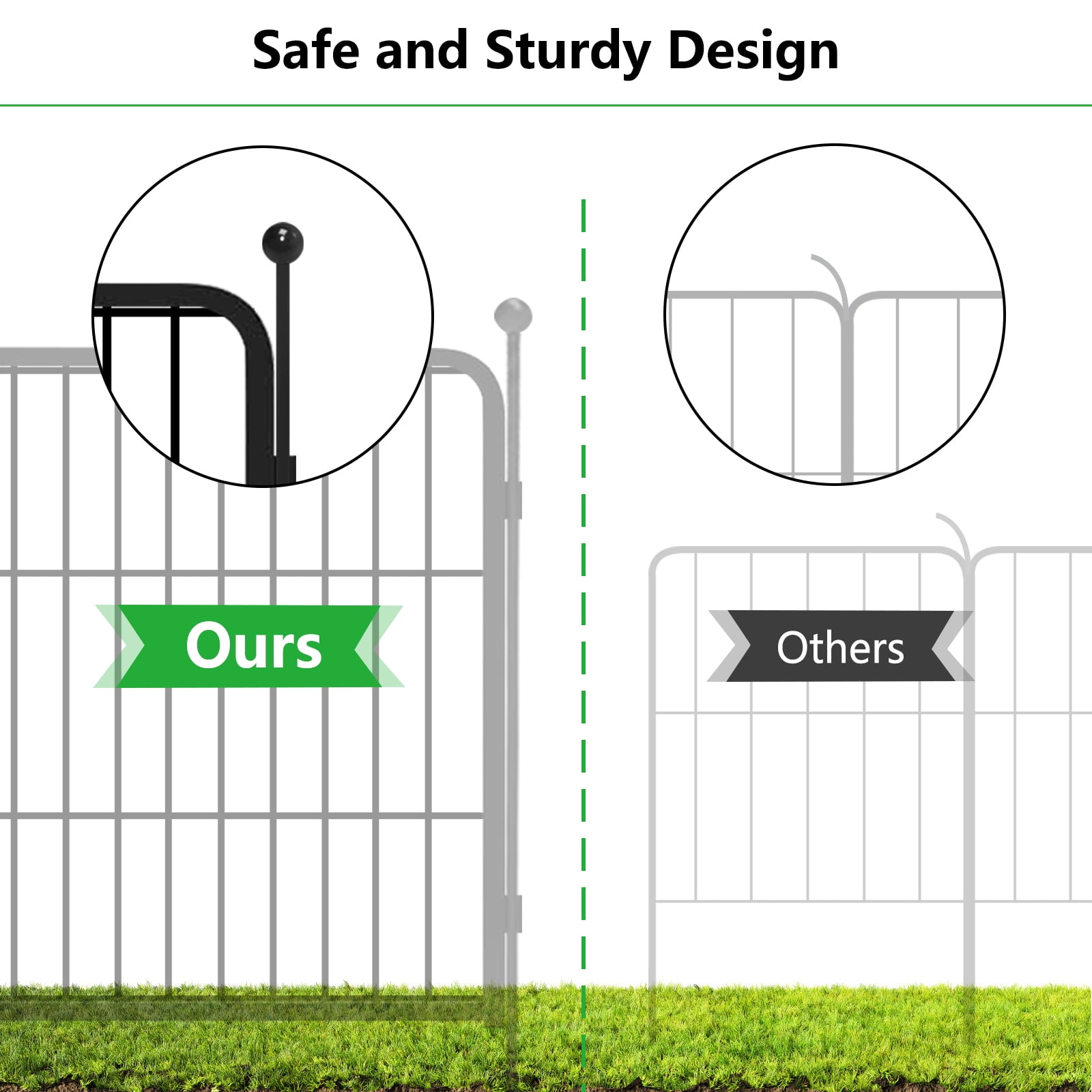Jhsomdr Decorative Garden Fence 24" Height 20 Panels Metal Wire Animal Barrier Fence No Dig Garden Fencing for Yard Patio Outdoor