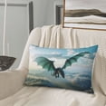 thumbnail image 5 of Uemuo Cloud Sky Green Dragon Print Throw Pillow Case – Cozy & Soft Cushion Cover, Hypoallergenic Pillow Case for Sleeping, Perfect for Women with Envelope Closure-14"x20", 5 of 6