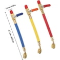 thumbnail image 2 of Generic 3pcs HVAC Ball Valve Refrigeration Charging Hose Set 1/4 SAE, 2 of 6