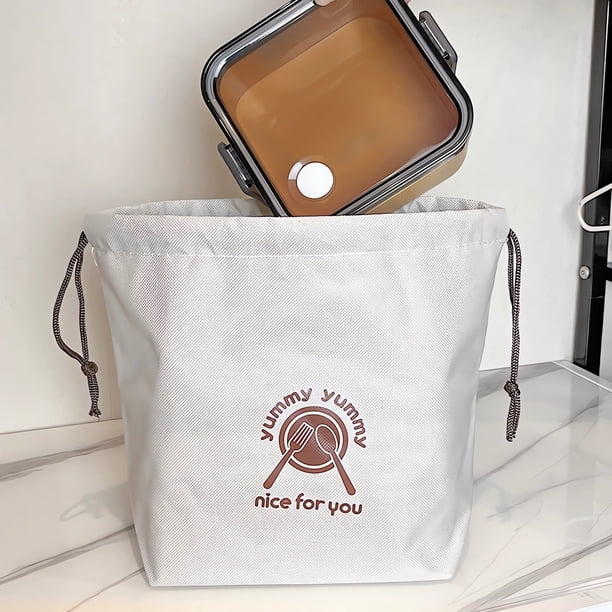 Fiudx Ofertas Flash Artículos En Oferta Bolsa De Taza Aislada, Bolsa De Almuerzo Para Estudiantes, Bolsa De Almuerzo Portátil Para Picnic, Bolsa De Tela Oxford Con Cordón, Bolsa Portátil Para Taza De