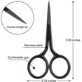thumbnail image 5 of WSNIJFU 3 Pack Small Nose Scissors Facial Hair Scissors Mini Beauty Scissors Stainless Steel Trimming Pointed Scissor for Grooming Eyebrows, Nose, Mustache, Beard (Black), 5 of 14