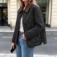 thumbnail image 4 of Xdegoge Quilted Barn Jacket for Women Lightweight Corduroy Collar Button Front Puffer Jacket Fall Winter Casual Outerwear with Pockets Black XL, 4 of 9