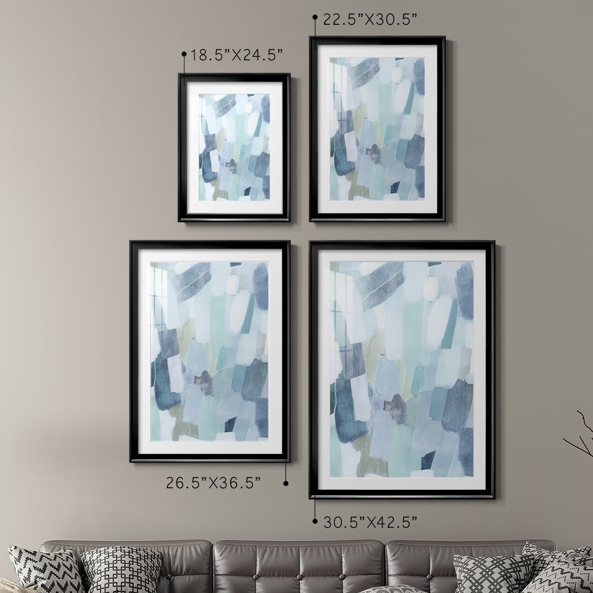 Wexford Home Dusky Gale I Premium Framed Print, 30.5" x 42.5" - Ready to Hang, Black (Set of 2)