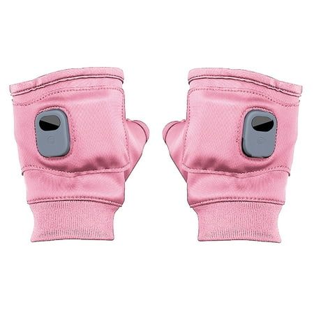 IYTR Electric Fingerless Heating Writing Gloves for Men Women Solid Color Hand Warmer for Indoor and Outdoor Pink Free Size