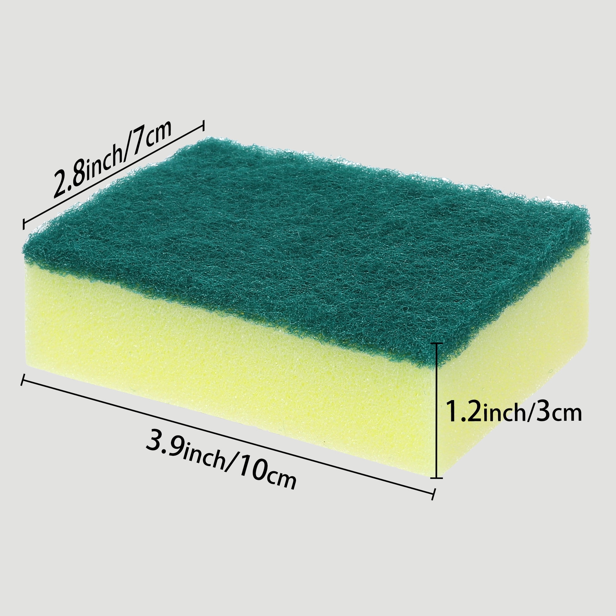 Unique Bargains Kitchen Cleaning Sponge Non-Scratch Scrub Sponges Green 3 Pcs