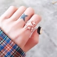 thumbnail image 4 of Cubic Zirconia Star Ring Sparkling Hollow Crystal Star Index Joint Knuckle Ring Wedding Jewelry for Women(Rose gold), 4 of 8