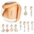 thumbnail image 2 of K-KED Clip On Belly Button Ring CZ Butterfly Fake Belly Navel Piercing Body Jewelry-10, 2 of 9
