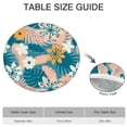 thumbnail image 6 of Round Tablecloth with Elastic Edge, Waterproof Vinyl Featuring Tropical Floral and Hawaiian Hibiscus Prints, Backed Non-Slip Table Cover Fits 44-50 Inch Round Tables, 6 of 7