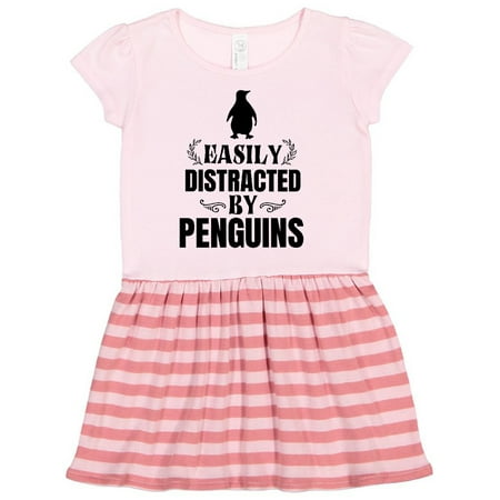 

Inktastic Easily Distracted by Penguins Gift Toddler Girl Dress
