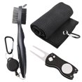 thumbnail image 1 of Golf Towel Microfiber Waffle Pattern Golf Brush Tool Kit With Club Groove Cleaner Golf Divot Repair Tool Golf Accessories black, 1 of 5