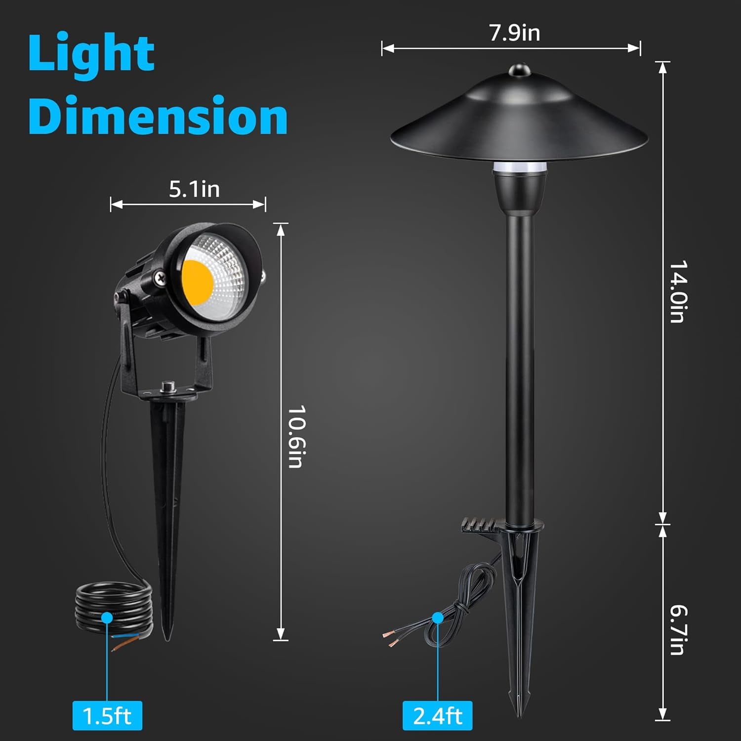 SUNVIE LED Landscape Lighting Low Voltage Pathway Lights 12V Aluminum Light Kits with Stake Waterproof for Walkway Yard Patio Decor, 12 pack