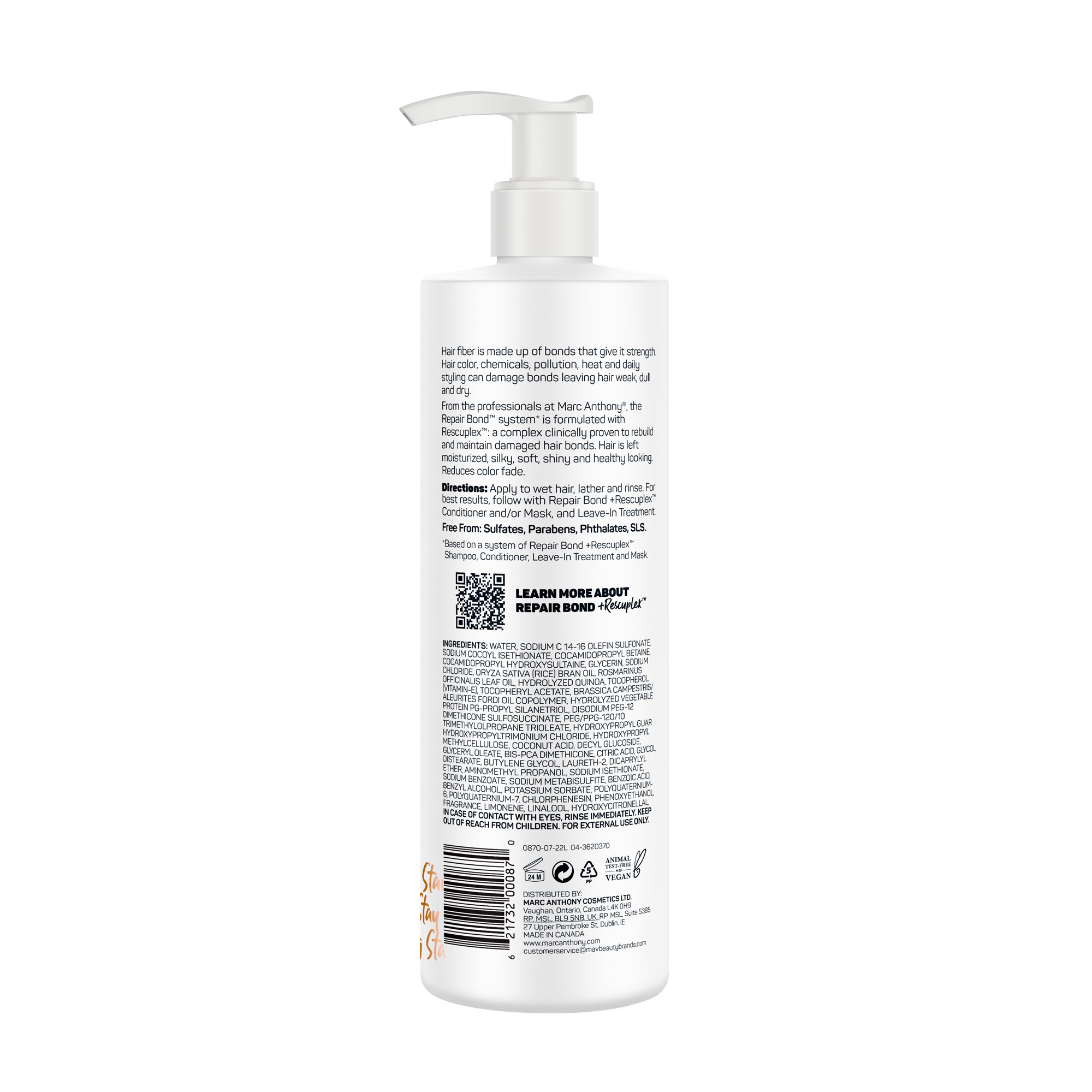 Marc Anthony Repair Bond Plus Rescuplex Daily Hair Shampoo for All Hair Types, 16 Fluid oz - image 9 of 10