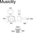thumbnail image 2 of YQHWQ 6 inline Semi Sealed Electric Guitar 6R Tuning Pegs Keys Tuners Set for Fender Squier Strat Replacement, Small Button, 2 of 5