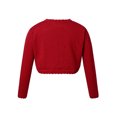 thumbnail image 2 of DPOIS Kids Girls Knit Cropped Bolero Shrug Cardigan Sweater Dress Coat Red 6, 2 of 7