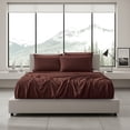 thumbnail image 3 of 6 PCS Stripe Sheet Set Deep Pocket ,Flat,Fitted,4 PillowCase King, Chocolate Brown, 3 of 5