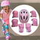 thumbnail image 5 of Juego de 7 piezas de protección para casco de bicicleta para niños, coderas, rodilleras, equipo de patinaje, casco de monopatín para montar en rosa, 5 of 8
