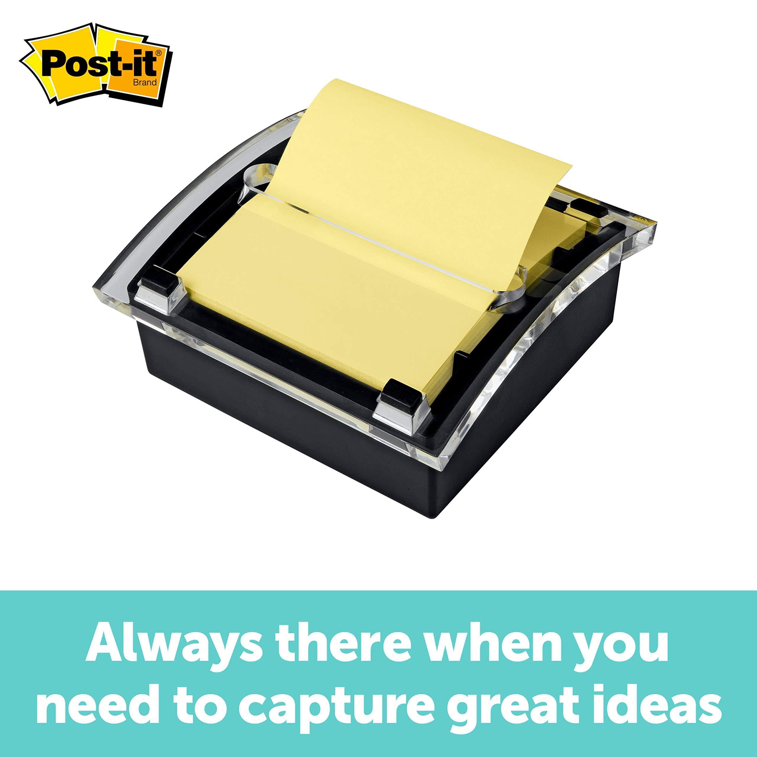 Post-it Pop-up Notes Dispenser, 3x3 in, Black Base Clear Top (DS330-BK) 3" x 3"