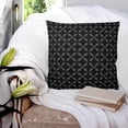 thumbnail image 3 of 14x14 Pillow Covers Set of 2, Black Morocco Throw Pillow Covers Decorative Couch Cushion Case, Geometric Leaf Diamond Lattice Abstract Microfiber Square Pillowcases for Bedroom Car Living Room, 3 of 7