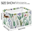 thumbnail image 3 of Lavender Leaves Storage Basket Large Foldable Storage Bin Laundry Baskets Toys Box Book Foldable Organizer Bag 14.2x10.2x8.3 Inches 1 PC, 3 of 8