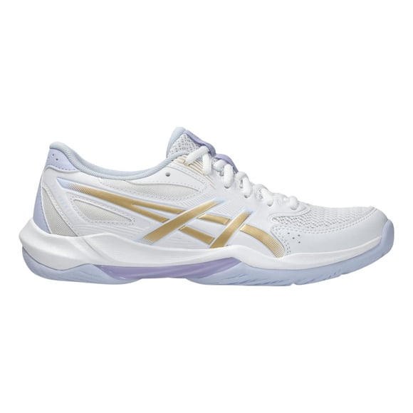 Tenis Asics Mujer Dama Gel Rocket 12 Blanco Dorado Voleibol blanco 4 MX