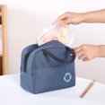 thumbnail image 2 of Cateissary Bolsa de lonchera aislada con cremallera de papel de aluminio de tela Oxford portátil impermeable Almacenamiento y organización del hogar azul, 2 of 6