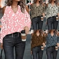 thumbnail image 3 of Spring Casual Woman Shirts with Printed Fashion Commute Elegant V-collar Long Sleeves Breathable Blouses, 3 of 8