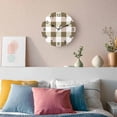 thumbnail image 3 of Wall Clock Brown White Buffalo Plaid Clocks PVC Silent Non-Ticking Battery Operated Decorative Classic Checked Round Clock for Home Living Room Kitchen Bedroom Office School Wall Decor 10 Inch, 3 of 9