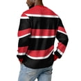 thumbnail image 6 of Men's Stripe Crewneck Waffle Knit Print Pullover Sweatshirt, Long Sleeve Casual Daily Top for Fall Spring,Red,M, 6 of 9