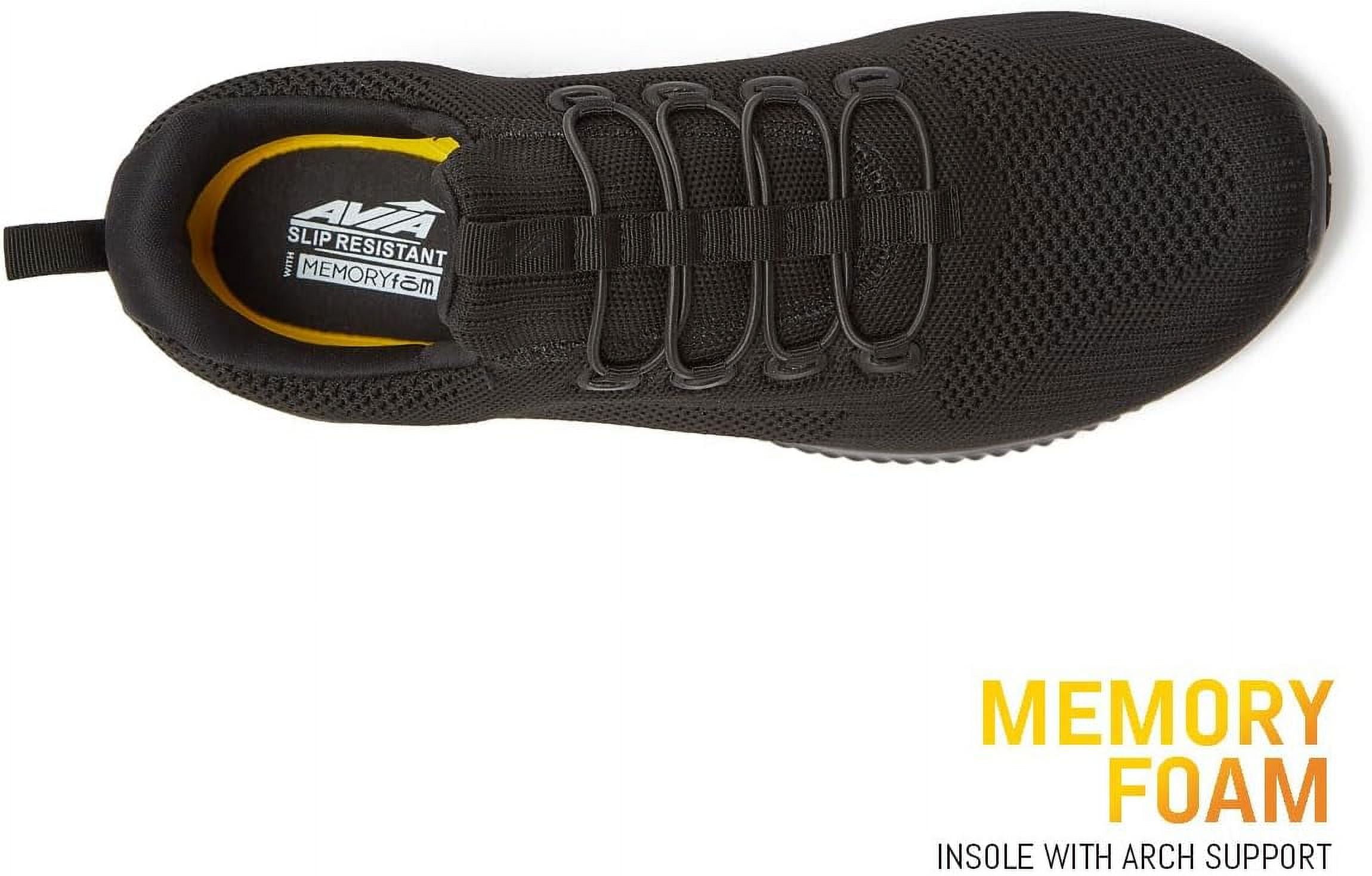 Avia Anchor Black Slip Resistant Mesh Slip-on Shoes for Men