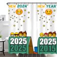 thumbnail image 1 of Whimsical Rideau de Douche du Nouvel An avec Design de Calendrier Coloré et Souriant 2025, 1 of 4