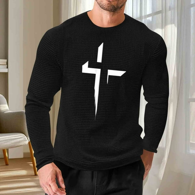 Amzcrzy - Sudadera Para Hombre, Estilo Informal, Holgada, Elástica, Para Fitness, Con Estampado De Manga Larga Y Cuello Redondo, Color Negro, Xl