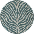 thumbnail image 3 of Unique Loom Outdoor Safari Collection Area Rug - Tsavo (4' Round Teal/Ivory), 3 of 7